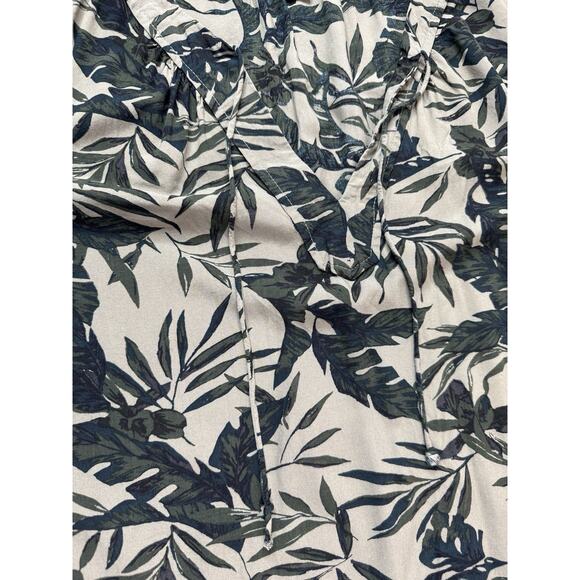 Old Navy Women’s Tropical Shift Dress L Green Black Floral Resort Vacation Rayon - Picture 7 of 11